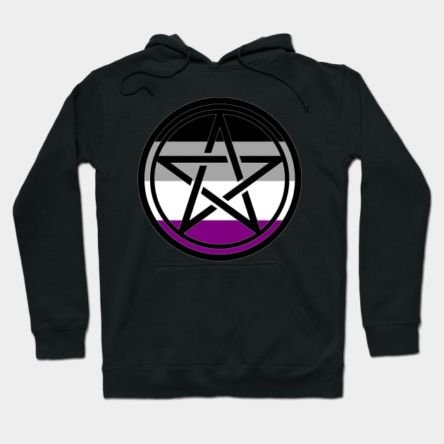 Large Print Pentacle LGBT Flag Asexual Hoodie by aaallsmiles